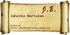 Jahelka Bertalan névjegykártya